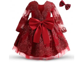 Mädchen Spitze Stickerei Blume Prinzessin Hochzeitskleid