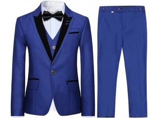 Jungen Kostüm 3-teilig Klassisch Slim Fit Hochzeitsanzug Tuxedo Jacke Hose und Weste Mode Jungen Anzug