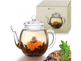 Teekanne aus Glas mit Deckel